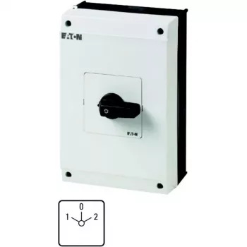 Eaton T5B-3-8401/I4 izciļņu slēdzis, 3 polu, 20 A, 690 V AC, 3 pozīcijas, 90°, melns rokturis, balts apzīmējums, priekšējā paneļa montāža 207227