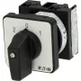 Eaton T0-1-15421/E cam slēdzis, 1-polu, ON-OFF, 20 A, 690 V AC, sviras mehānisms, melns, priekšējais panelis 48x48 mm 095806