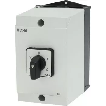 Eaton 207537 3-polų sukamasis jungiklis, 20 A, 690 V, priekinio montavimo, juodas/baltas