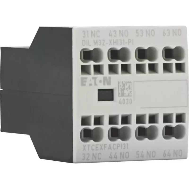 Eaton DILM32-XHI31-PI palīgkontaktu bloks, 3NO+1NC, 4A, skrūvju spailes, priekšējā montāža DILM7-DILM32 kontaktoriem 199312