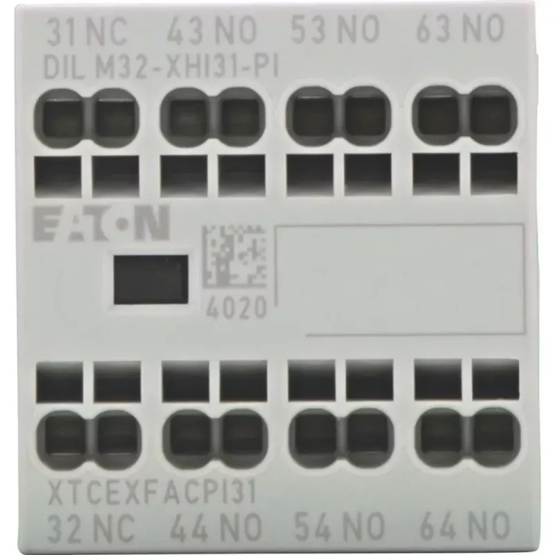 Eaton DILM32-XHI31-PI palīgkontaktu bloks, 3NO+1NC, 4A, skrūvju spailes, priekšējā montāža DILM7-DILM32 kontaktoriem 199312
