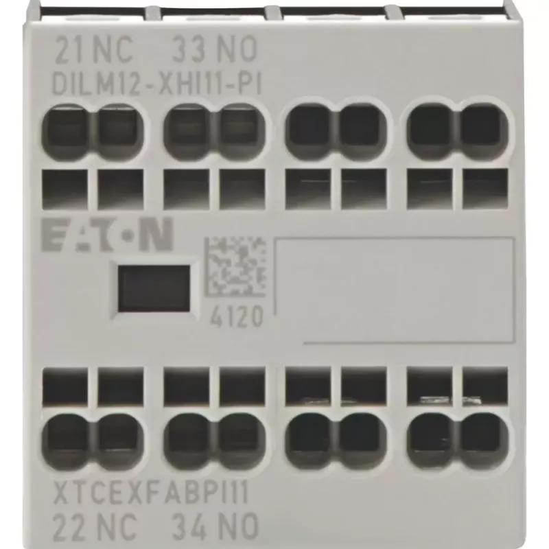 Eaton DILM12-XHI11 palīgkontaktu bloks, 1NO+1NC, priekšējā montāža, skrūvju spailes 199456