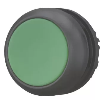Eaton M22S-D-G uzspiedējpogas actuators, plakans, momentāns, zaļa poga, melns plastmasas apmales, 22,5 mm, IP66/IP67/IP69 216597