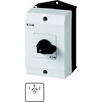 Eaton T0-3-8228/I1 3-polu IESLĒGTS-IZSLĒGTS slēdzis 20A 690V AC, melns rokturis/balta priekšpuse 207125