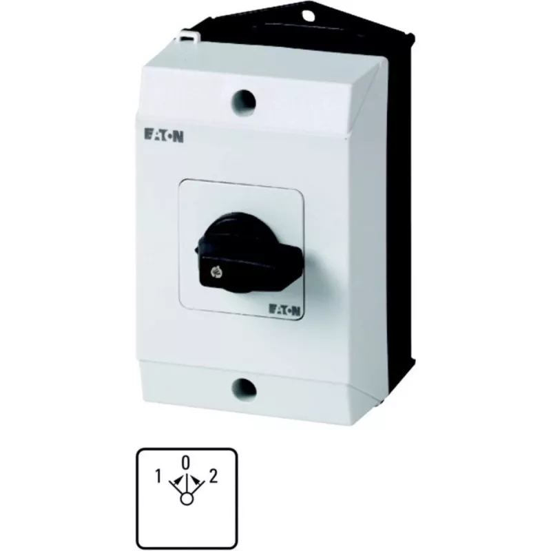 Eaton T0-3-8228/I1 3-polu IESLĒGTS-IZSLĒGTS slēdzis 20A 690V AC, melns rokturis/balta priekšpuse 207125