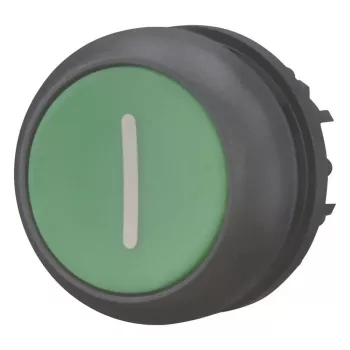 Eaton M22S-D-G-X1 plakans spiedpogas actuators, zaļš, 22,5 mm, momentāns, IP66/IP67/IP69K 216608