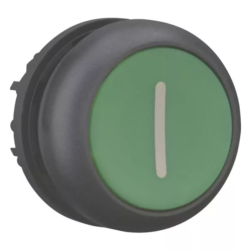 Eaton M22S-D-G-X1 plakans spiedpogas actuators, zaļš, 22,5 mm, momentāns, IP66/IP67/IP69K 216608