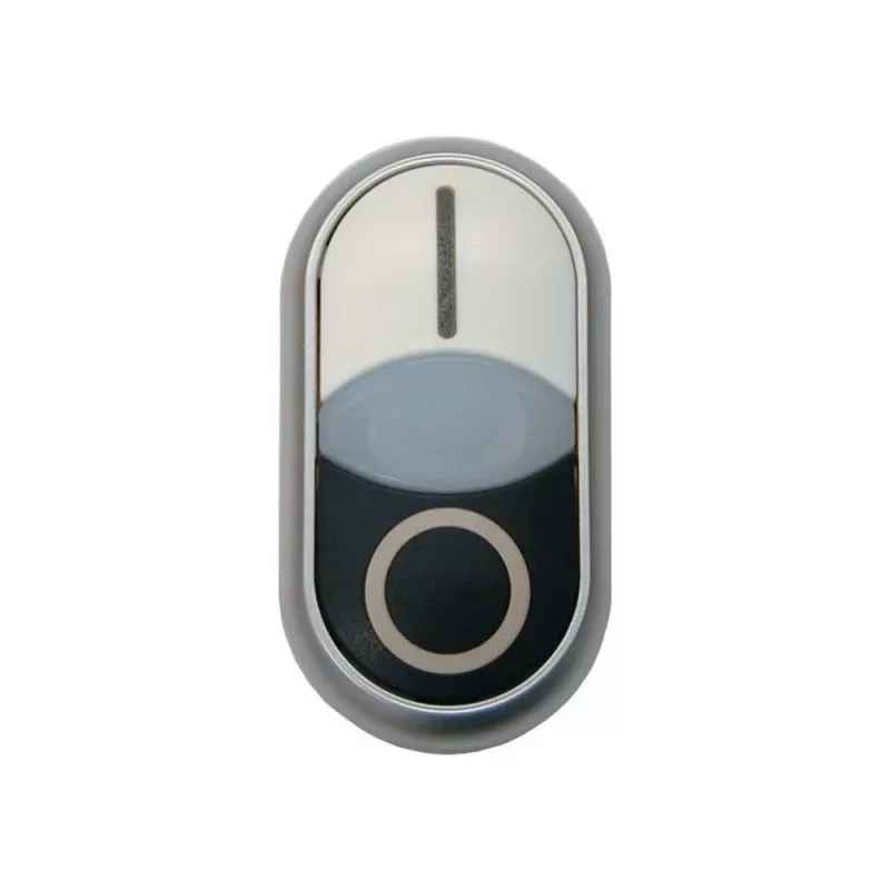Eaton M22S-DDL-W dubultais pogas aktulators, apgaismojams, balts 216707