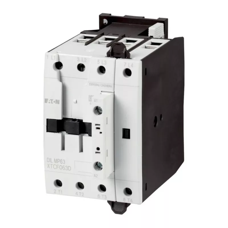 Eaton DILMP63 Jaudas kontaktors, 3 polu, 63 A, 230 V AC 50 Hz / 240 V AC 60 Hz spole, 1 NO + 1 NC, IP00 109855