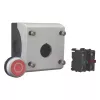 Eaton M22-D-R-X0/KC11/I spiedpogas izpildmehānisms ar kontaktu bloku, sarkans, titāna, plastmasa, IP66/IP67/IP69 216521