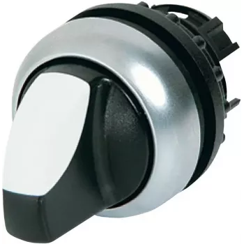 Eaton M22-WRLK3-W 3 pozīciju pārslēga operators, plastmasa, balta svira, titāna apmale 216843-BK