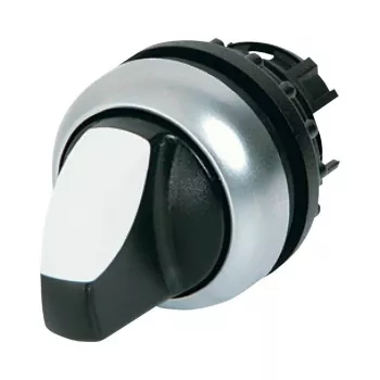 Eaton M22-WRLK3-W 3 pozīciju pārslēga operators, plastmasa, balta svira, titāna apmale 216843-BK