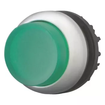Eaton M22-DLH-G pogas izpildmehānisms, plakans, momentāns, zaļa poga, titāna apmale, 22,5 mm 216969