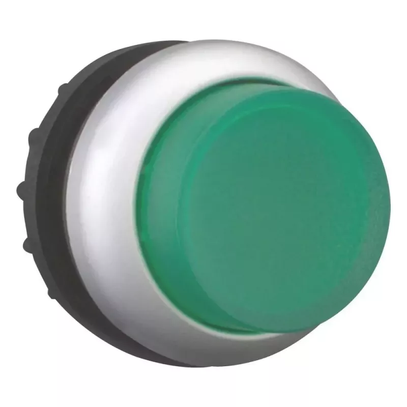 Eaton M22-DLH-G pogas izpildmehānisms, plakans, momentāns, zaļa poga, titāna apmale, 22,5 mm 216969