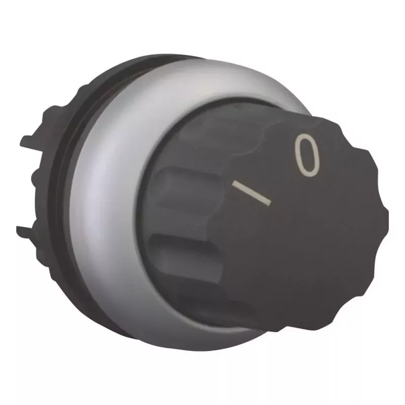 Eaton M22-W selektora slēdža aktuatators, 3 pozīcijas, fiksējošs, melns, plastmasas priekšējais gredzens, 22,5 mm montāža
