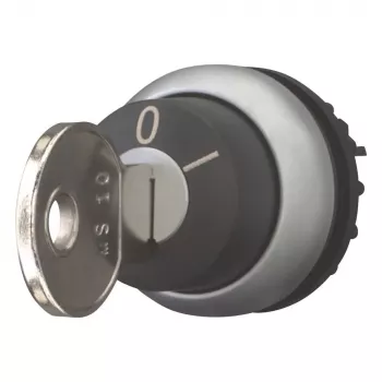 Eaton M22-WRS-MS10-A1 atslēgas selektors ar 2 pozīcijām, fiksēts, MS10 atslēga, 22,5 mm montāža, melns/sudraba, IP66/IP67/IP69K 111776
