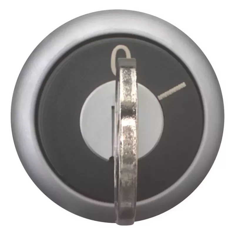Eaton M22-WRS-MS10-A1 atslēgas selektors ar 2 pozīcijām, fiksēts, MS10 atslēga, 22,5 mm montāža, melns/sudraba, IP66/IP67/IP69K 111776