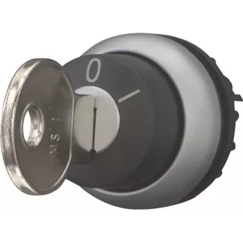 Eaton M22-WRS-A1 atslēgas selektors, 2 pozīcijas, fiksēts, melns aktators, sudraba titāna priekšējais gredzens, 22,5 mm montāža, IP66/IP67/IP69K 229092
