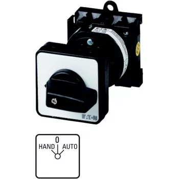 Eaton T0-1-15431/Z rotējošais izciļņu slēdzis 1-polārs 20A 690V AC iestrādājams melns/balts 029364