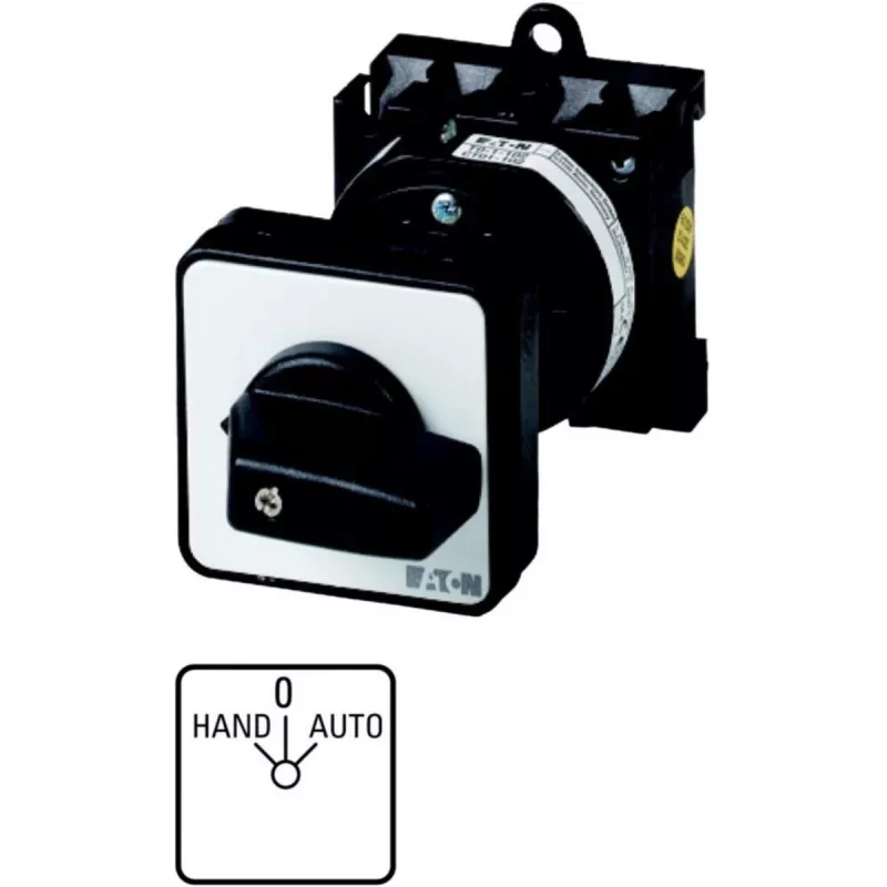 Eaton T0-1-15431/Z rotējošais izciļņu slēdzis 1-polārs 20A 690V AC iestrādājams melns/balts 029364