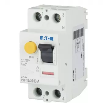 Eaton PXF-16/2/003-A Diferenciālās strāvas aizsardzības automāts (RCCB), 2-poliem, 16 A, 30 mA, A tips, 230 V AC 236730