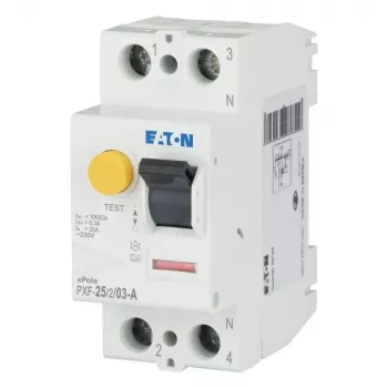 Eaton PXF-25/2/03-A Diferenciālās strāvas aizsardzības automāts (RCCB) 25 A, 2 polu, 30 mA, A tips, 236746