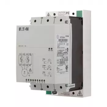 Eaton DS7-340SX041N0-N DS7 mīkstās palaišanas ierīce, 41 A, 22 kW pie 400 V, 200–480 V AC, 24 V DC vadības spriegums, iebūvēts apvads (134916)