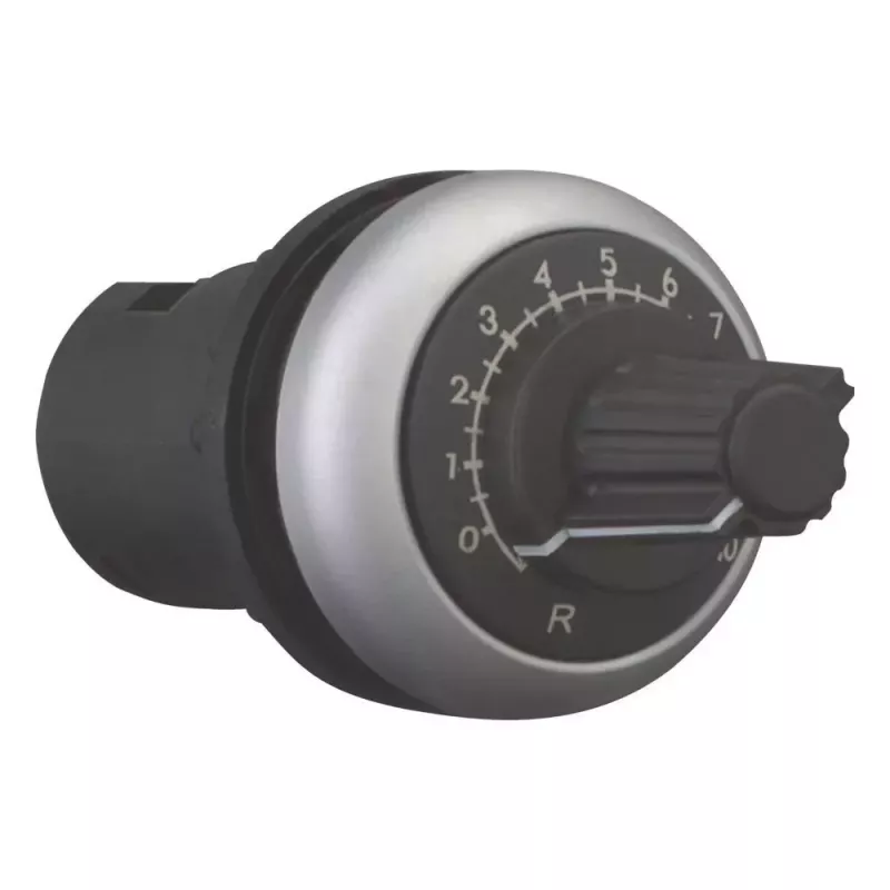 Eaton M22-R470K rotācijas potenciometrs, 470 kΩ, 0,5 W, vienapgrieziena, lineārs, panelī montējams