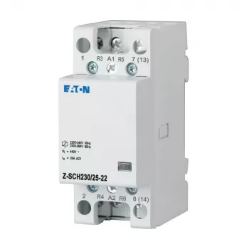 Eaton uzstādīšanas kontaktors FUG Z-SCH230/25-22 230V AC 25A 2NO 2NC DIN sliedei 248849