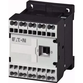 Eaton DILEM-01-G-C(24VDC) mini kontaktors, 3 polu, 1 NC, 24 V DC spole, 9 A, 4 kW, IP20, melns/balts 230167