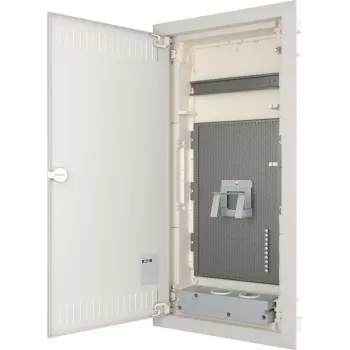 Eaton KLV-48HWM-F ievietojamais sadales skapis, 48 moduļu vienības, 4 rindas, caurspīdīgas durvis, balts 178836