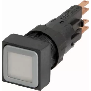 Eaton Q18LT-WS RMQ16 spiedpoga ar atgriešanos, 1 NO, balts apgaismojums, melns ietvars, 16 mm, skrūvju spailes, 5 A / 250 V AC 089202