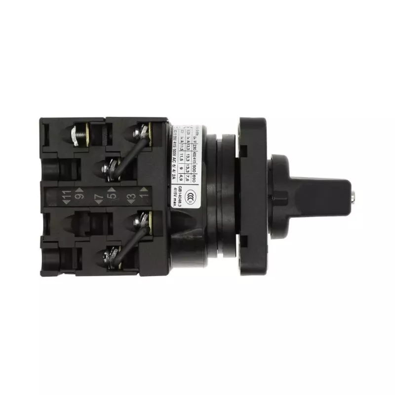Eaton T0-3-8401/E 3 polu ON-OFF rotējošais slēdzis, 20 A, 690 V AC, melns rokturis, priekšējā paneļa montāža 091047