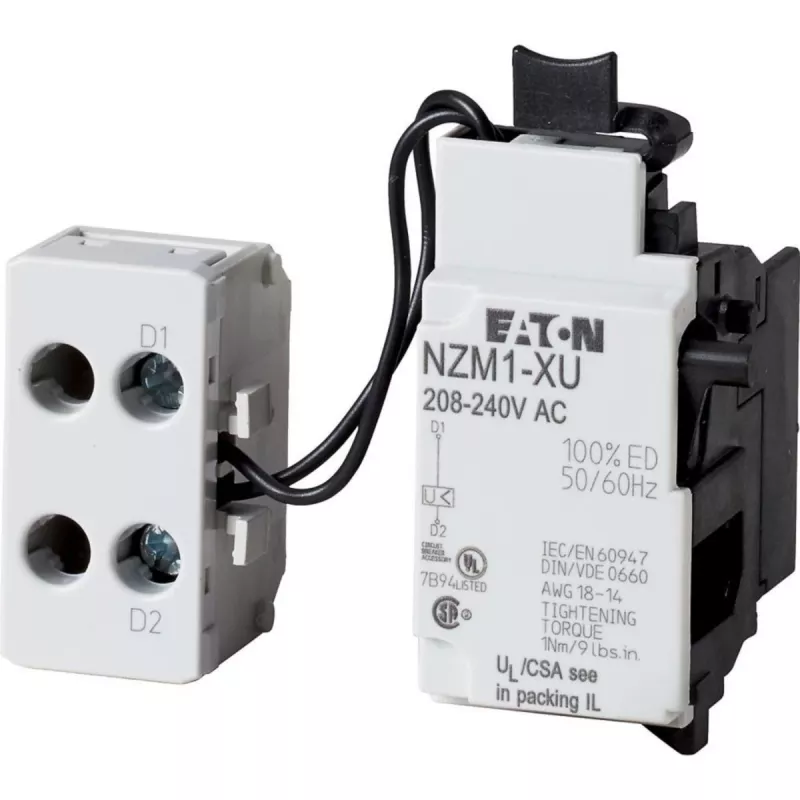 Eaton zemsprieguma atbrīvotājs ar sānu montāžas spailu bloku NZM1 automātslēdžiem (259442)