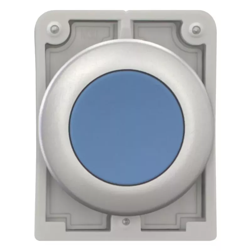 Eaton M30C-FDR-B RMQ-Titan plakans apaļš hromēts zils spiedpogas aktuaturs, 30,5 mm, momentāns 182947