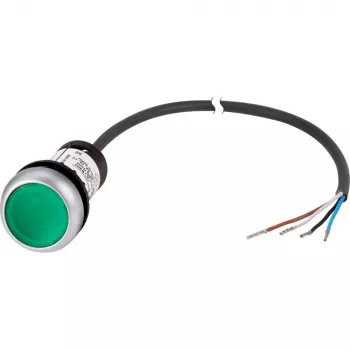 Eaton RMQ-Titan plakana zaļa apgaismota spiedpoga, 1NO, 24V AC/DC, 22,5mm, C22-DL-G-K10-24-P62 185586