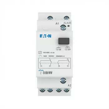 Eaton Z-S109/WW impulsa slēdzis, DIN sliedei, 2 pārslēgkontakti, 16 A, 230 V AC spole 265314