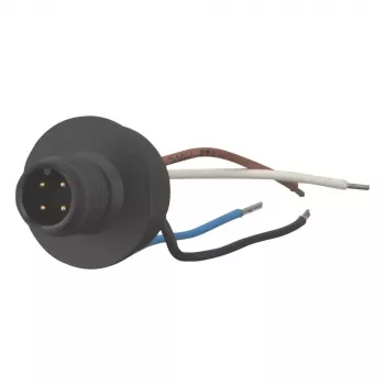EATON M12 A-kodēts 4 polu vītņu taisns savienotājs, skrūvju pieslēgums, IP65/IP67, 230V/4A, PBT korpuss, zelta kontakti, kabelis 4-6mm 266135