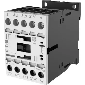 Eaton DILM7-01 Kontaktors, 3 polu, 7 A, 230 V AC 50 Hz / 240 V AC 60 Hz spole, 1 NC palīgkontakts 276585