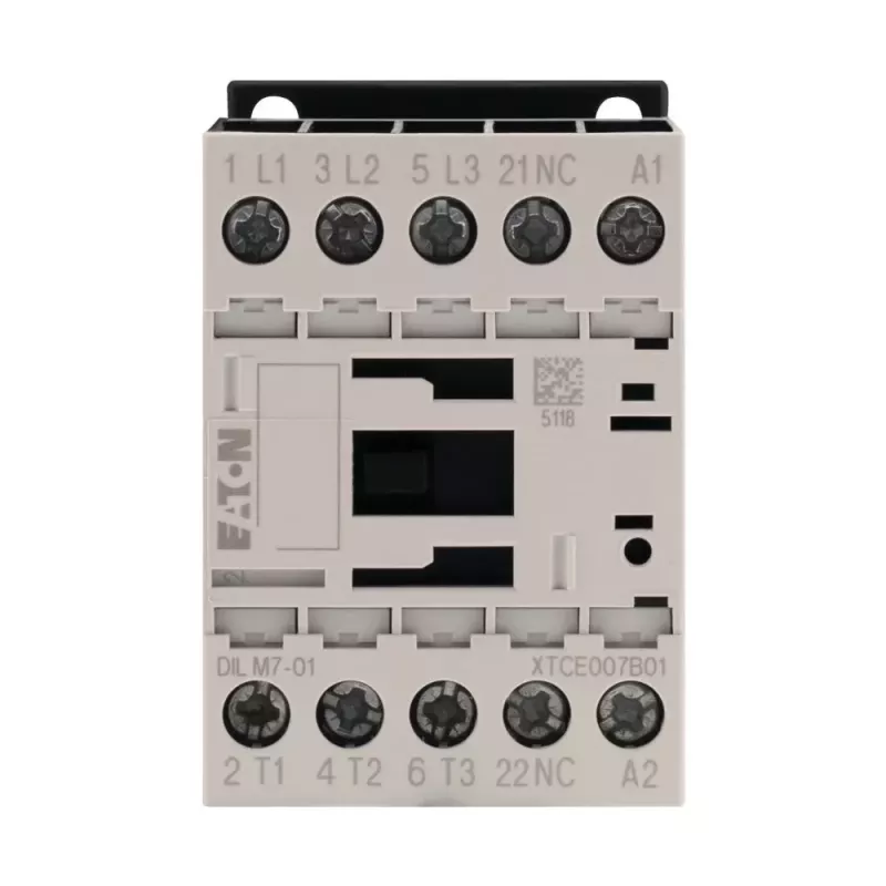 Eaton DILM7-01 Kontaktors, 3 polu, 7 A, 230 V AC 50 Hz / 240 V AC 60 Hz spole, 1 NC palīgkontakts 276585