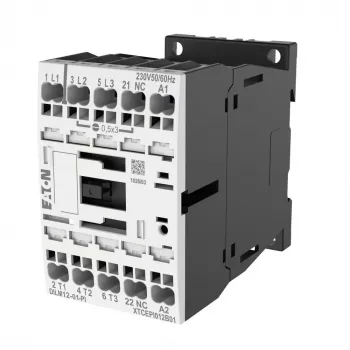 EATON DILM12-199244 3 polu jaudas kontaktors, 12 A, 230 V 50 Hz / 240 V 60 Hz spole, 1 NO palīgkontakts, skrūvju spailes
