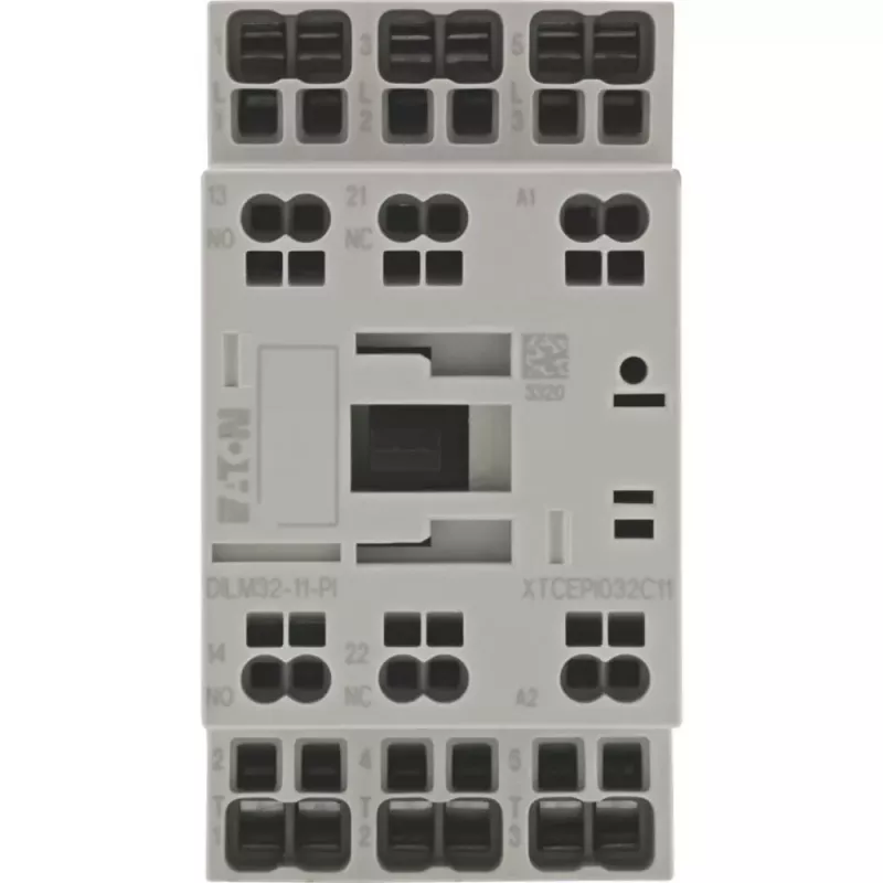 Eaton DILM32-11 jaudas kontaktoris, 3 polu, 32 A, 230/240 V AC spole, 1NO+1NC palīgkontakti 199289