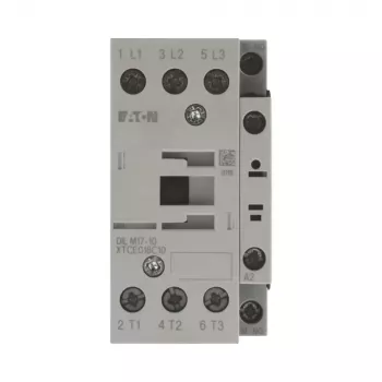 Eaton DILM17-10 jaudas kontaktors, 3 polu, 17 A, 690 V AC, spole 42 V 50 Hz / 48 V 60 Hz, 1 NO palīgkontakts, IP00, melns/balts 277000