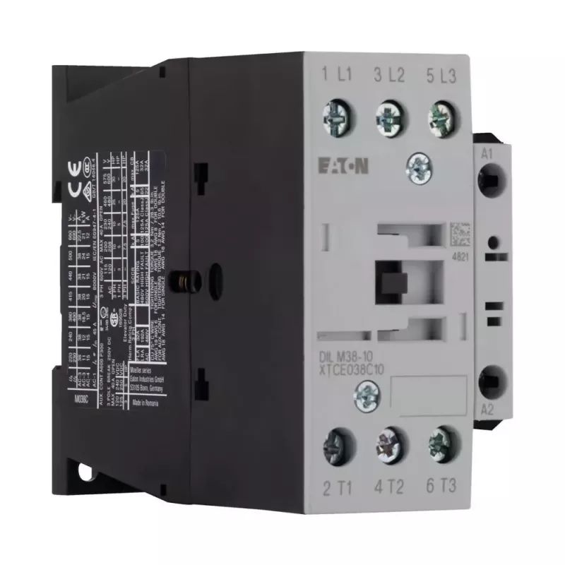 Eaton DILM38-10 jaudas kontaktors, 230 V AC 50 Hz / 240 V AC 60 Hz spole, 3 polu, 38 A, 1 NO palīgkontakts 112428