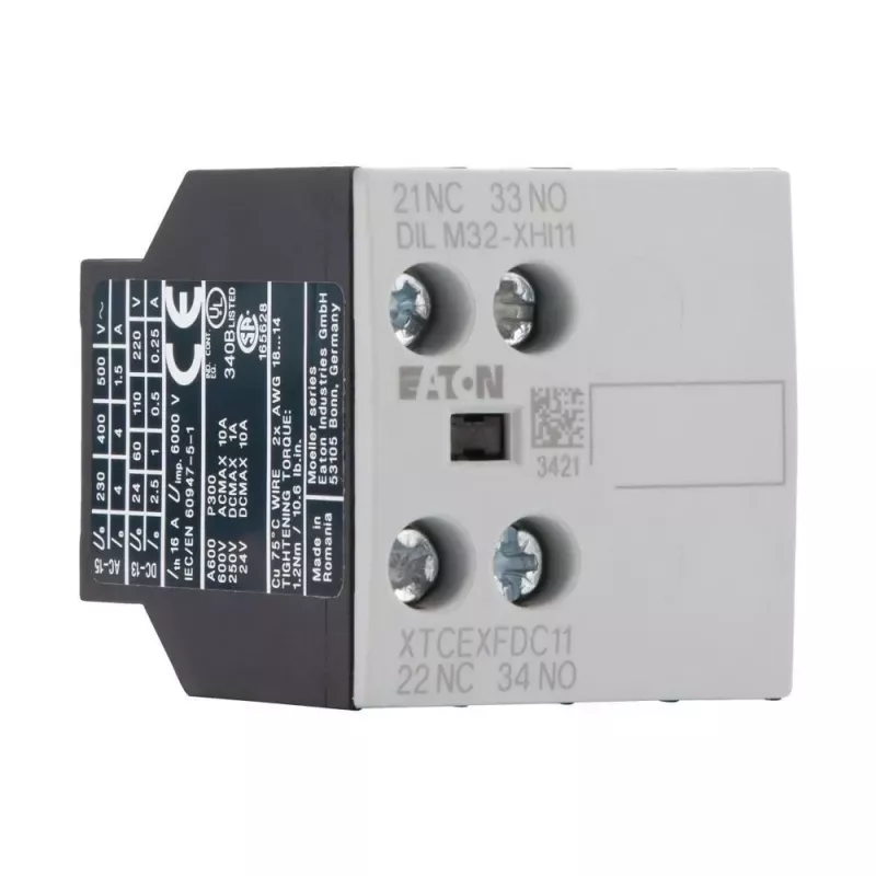 Eaton palīgkontaktu bloks 1NO+1NC, 2 polu, priekšējās montāžas, DILM kontaktoriem DILM32-XHI11 277376