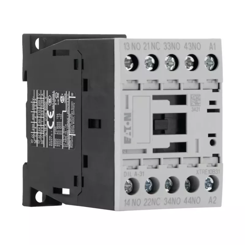 Eaton DILA-31 palīgkontaktors 24 VDC 3 NO + 1 NC skrūvju spailes 1,6 kW