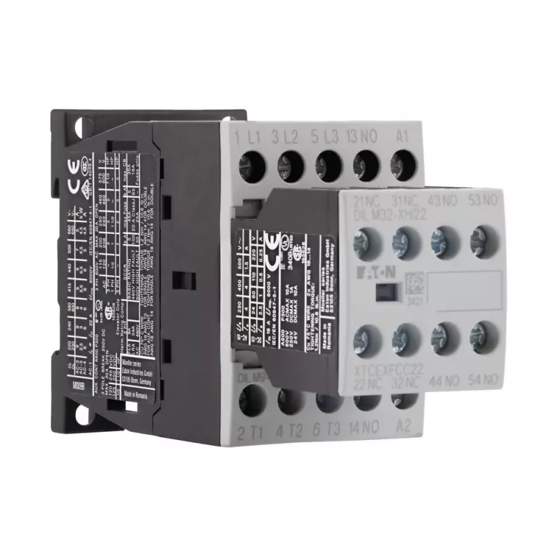Eaton DILM9-32 jaudas kontaktors, 3 polu, 9 A, 230 V AC spole, 1 NO palīgkontakts, IP20 276795