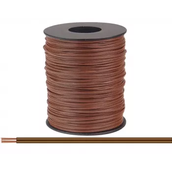 Donau Elektronik 114-88-100 divdzīslu savīta stieple 2 x 0,08 mm² brūna 100 m