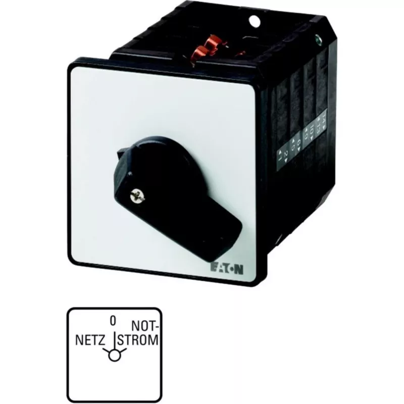 Eaton T5B-4-8902/E 4-poligu rotējošais vadības slēdzis, 32 A, 690 V AC, melns/balts 207430