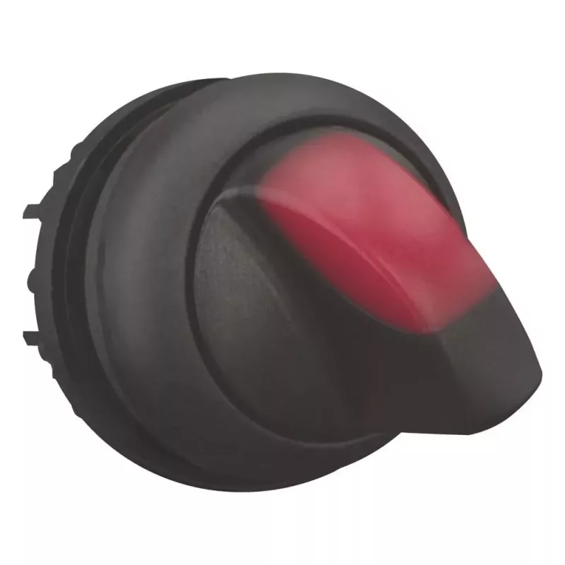 Eaton M22S-WLKV-R selektora slēdža izpildmehānisms, 2 pozīciju fiksējošs, melns rokturis, plastmasas priekšējais gredzens 284399
